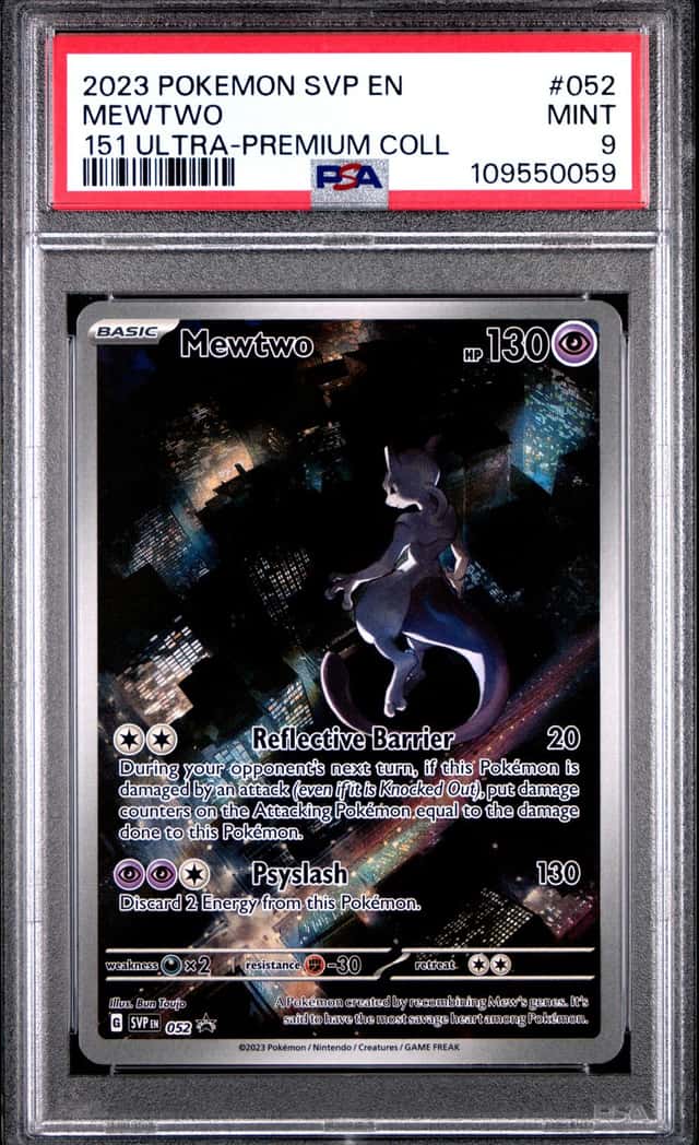 Mewtwo #052 PSA 9 Mint Holo 151 UPC Promo Pokemon Card 🔥🔥