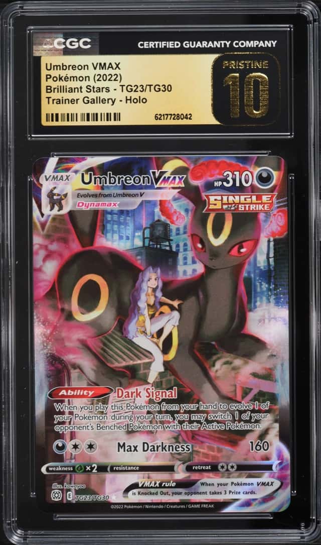 2022 Pokemon Sword & Shield Brilliant Stars CHR Umbreon VMAX #TG23 CGC 10 PRISTINE