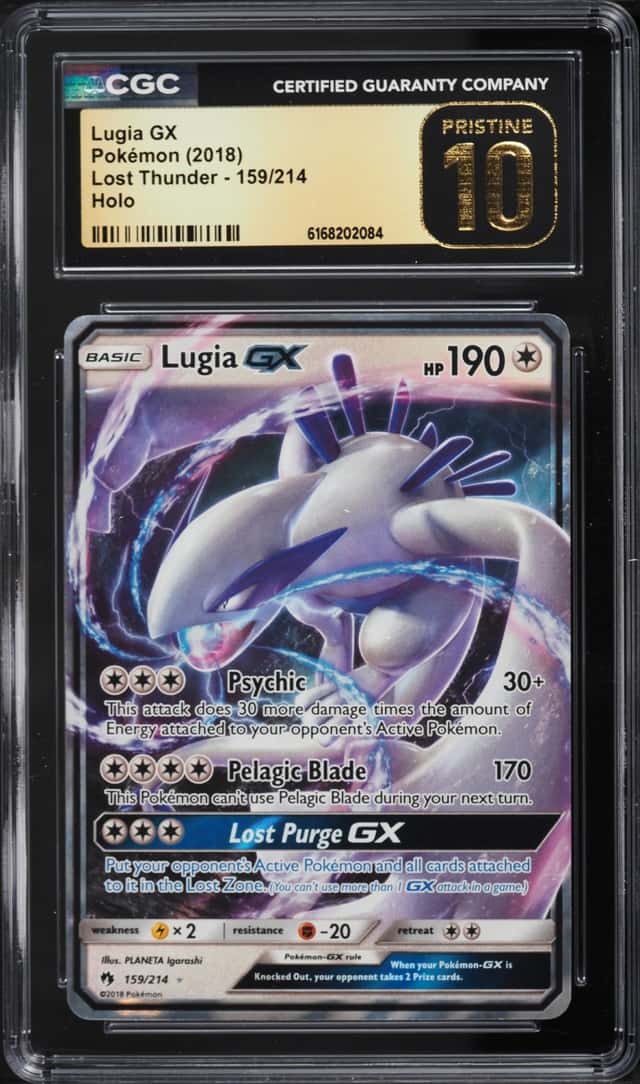 2018 Pokemon Sun & Moon Lost Thunder Holo Lugia GX #159 CGC 10 PRISTINE