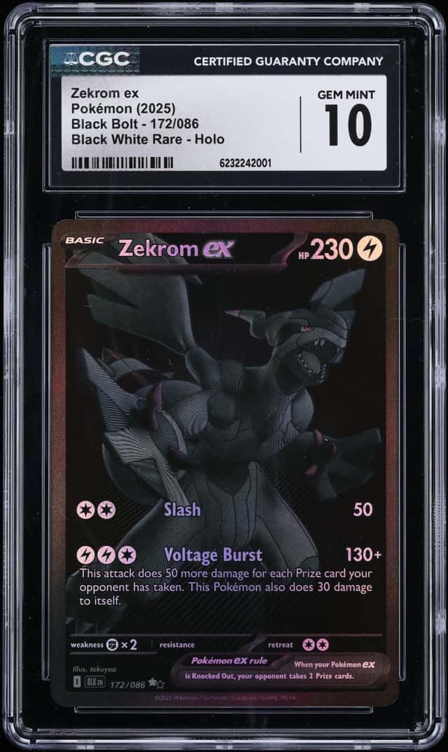2025 Pokemon Scarlet & Violet Black Bolt BWR Zekrom Ex #172 CGC 10 GEM MINT
