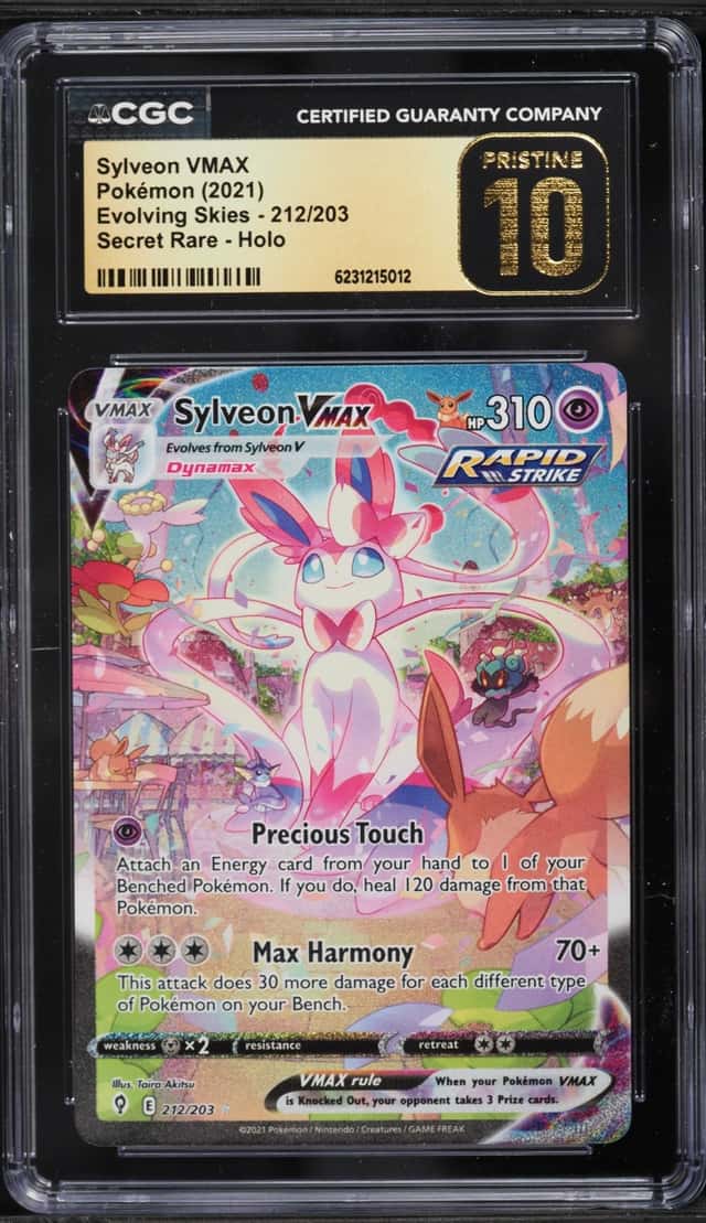 2021 Pokemon Sword & Shield Evolving Series Alt Art Sylveon VMAX #212 CGC 10 PRISTINE