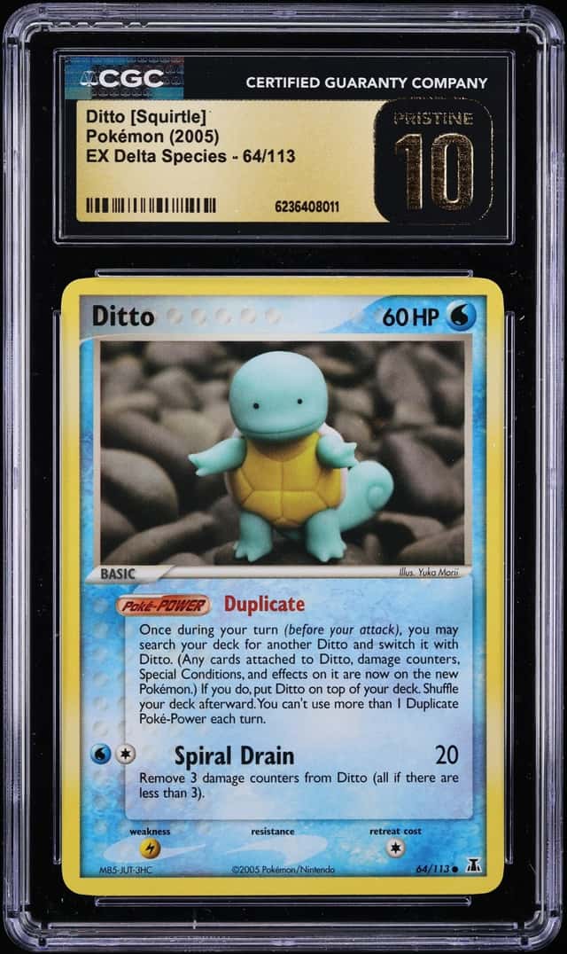 2005 Pokemon EX Delta Species Ditto Squirtle #64 CGC 10 PRISTINE