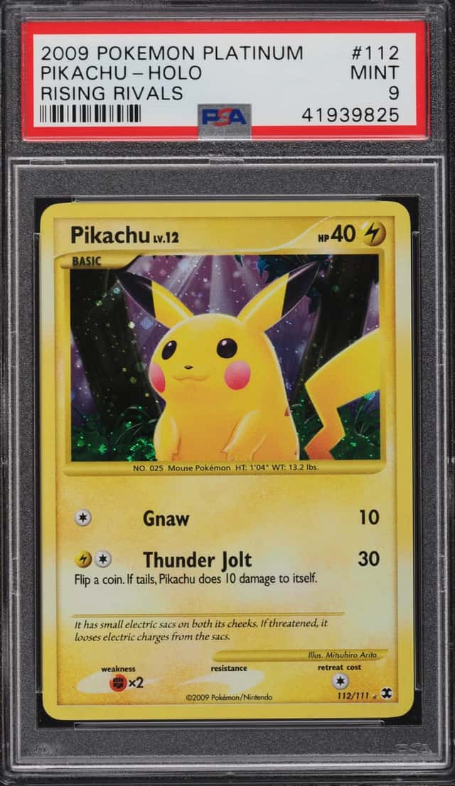 2009 Pokemon Platinum Rising Rivals Holo Pikachu #112 PSA 9 MINT