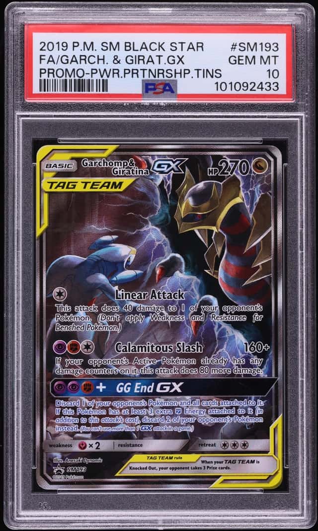 2019 Pokemon Sun & Moon Promo Power Partnership Tins Full Art Garchomp & Giratina GX PSA 10 GEM