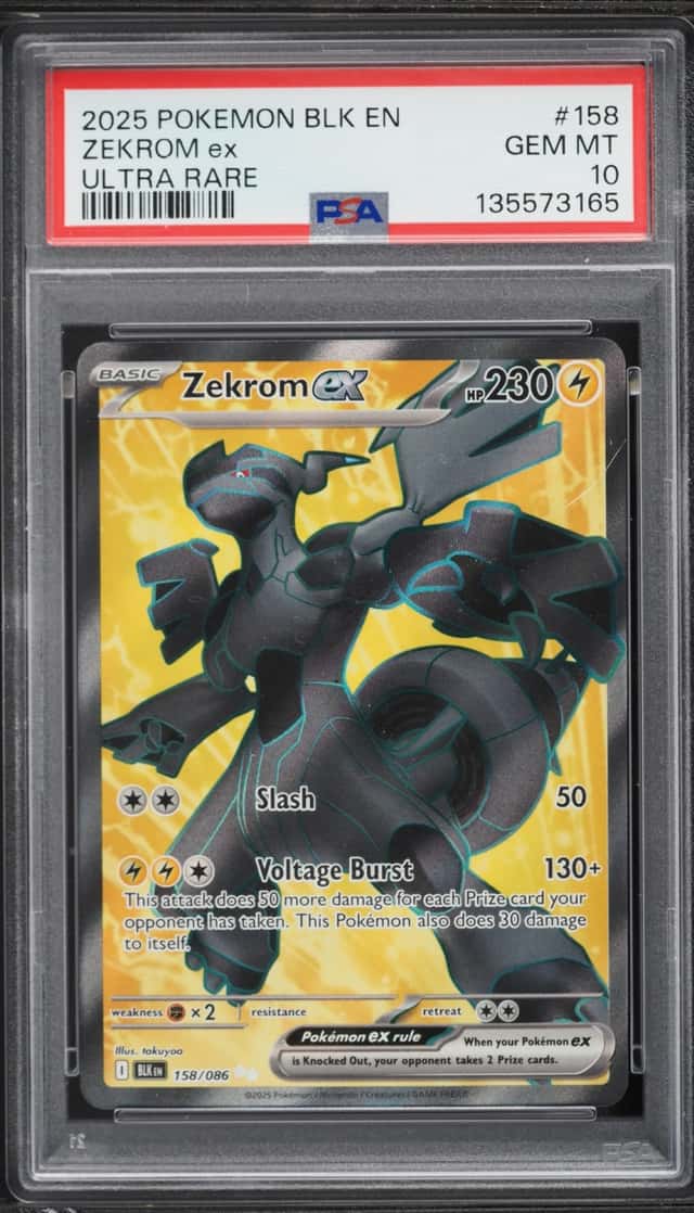 2025 Pokemon Scarlet & Violet Black Bolt Full Art Zekrom ex #158 PSA 10 GEM MINT