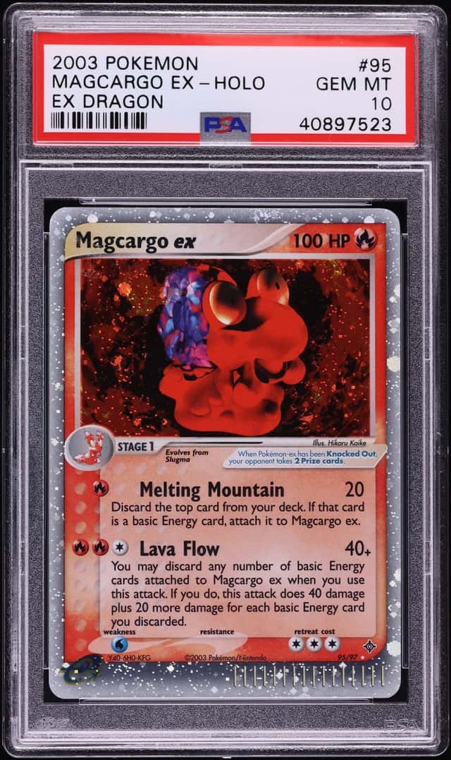 2003 Pokemon EX Dragon Holo Magcargo Ex #95 PSA 10 GEM MINT