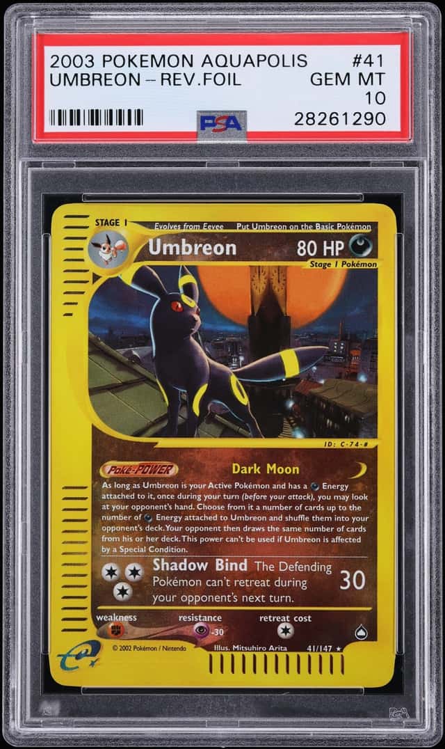 2003 Pokemon Aquapolis Reverse Holo Umbreon #41 PSA 10 GEM MINT