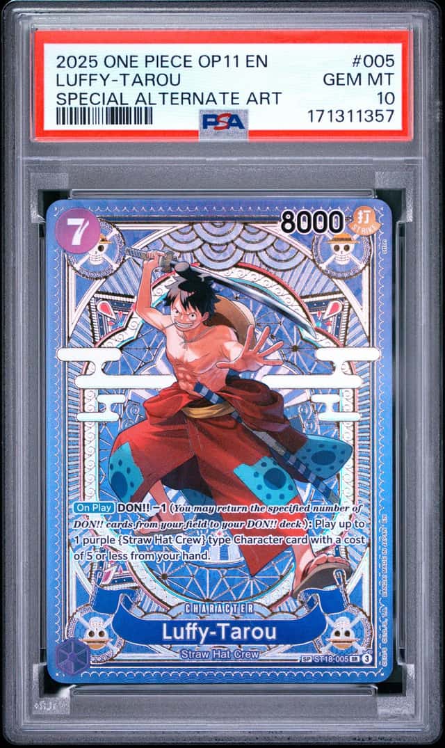 2025 One Piece OP11 En Special Alternate Art #005 Luffy Tarou PSA 10 GEM MINT