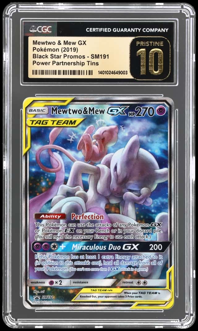 2019 Pokemon Sun and Moon Black Star Promo Power Partnership Tins Mew/Mewtwo Gx #SM191