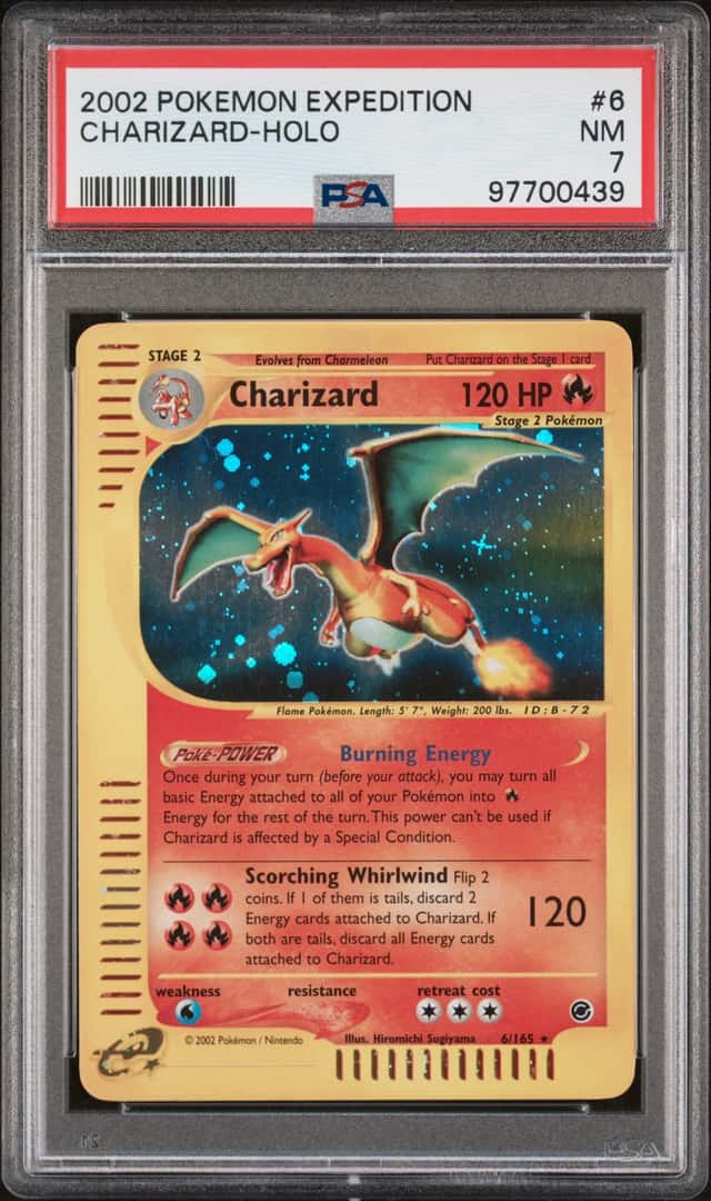 2002 POKEMON EXPEDITION #6 CHARIZARD HOLO PSA 7 NM