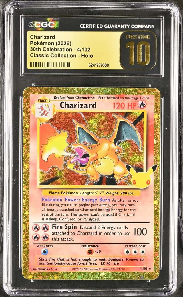 2026 Pokemon 30th Celebration 4/102 Charizard Classic Coll Holo CGC 10 PRISTINE