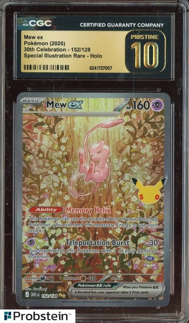 2026 Pokemon 30th Celebration#152 Mew ex SIR Holo CGC 10 PRISTINE