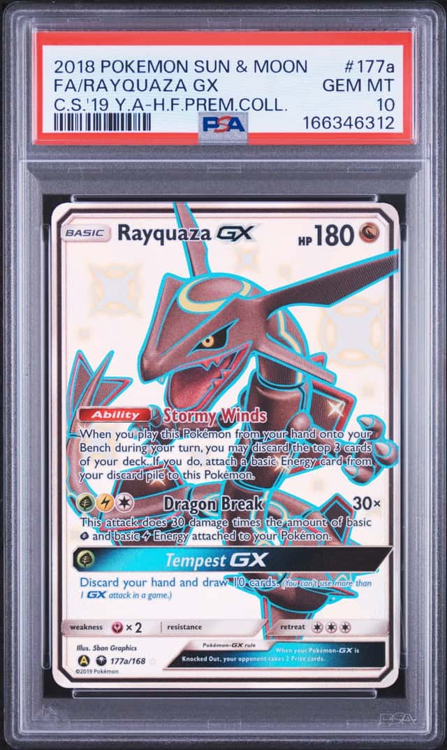 2018 Pokemon Sun & Moon H.F. Premium #177a FA Rayquaza Gx PSA 10 GEM MINT