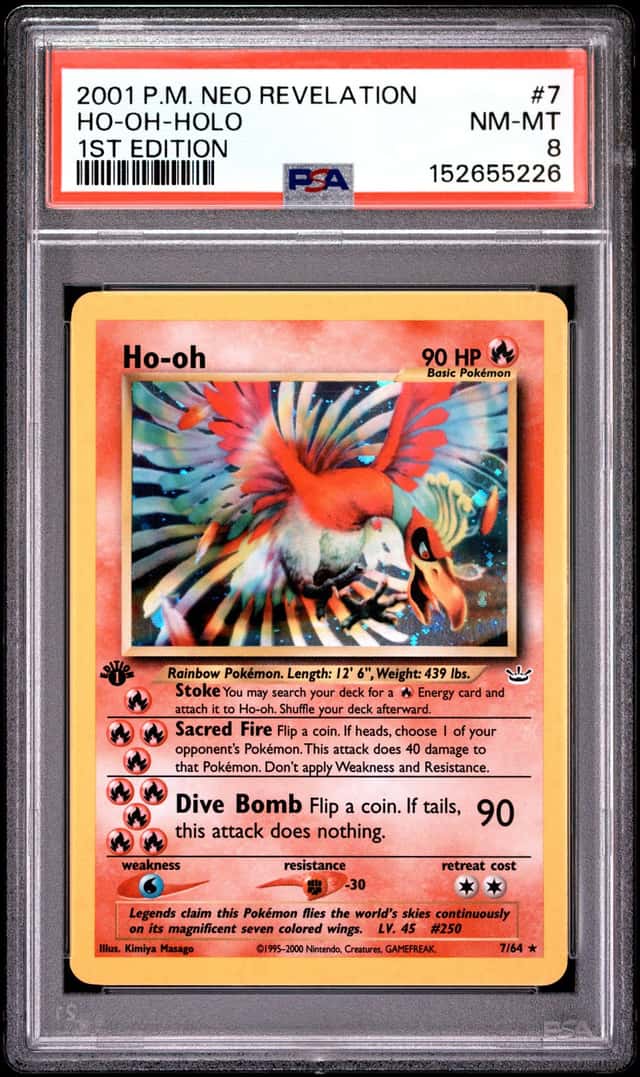 Ho-Oh Holo 1st Ed PSA 8 2001 Pokemon Neo Revelation #7 *New Cert*