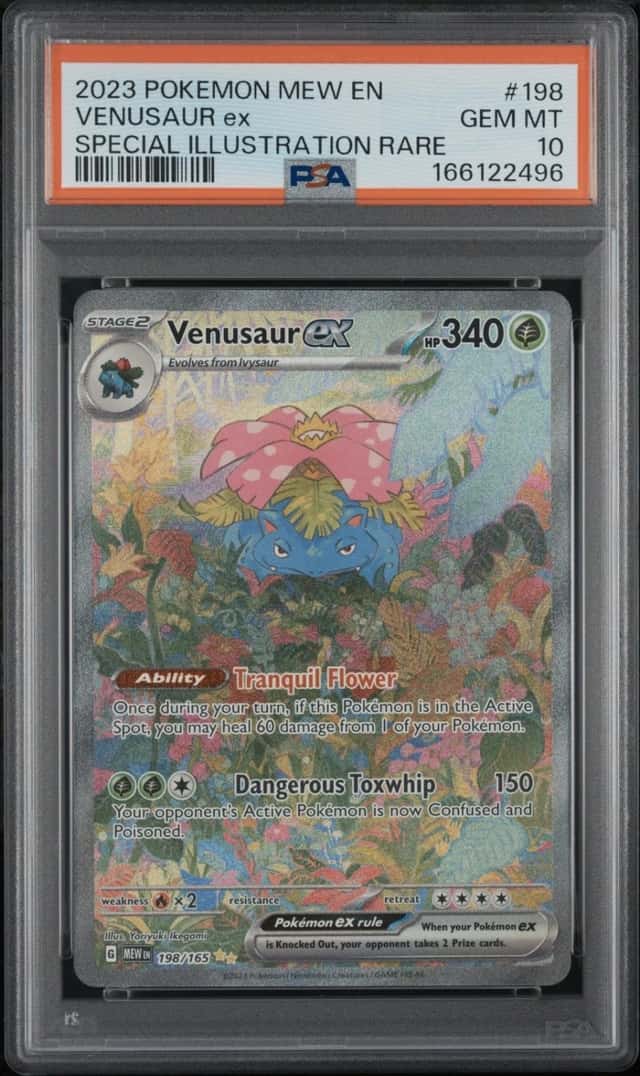 2023 POKEMON MEW EN-151 SPECIAL ILLUSTRATION RARE #198 VENUSAUR EX PSA 10