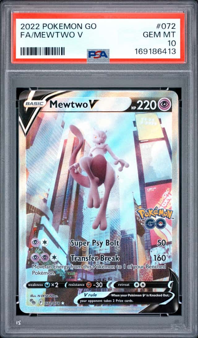 2022 POKEMON GO #072 FULL ART/MEWTWO V PSA 10