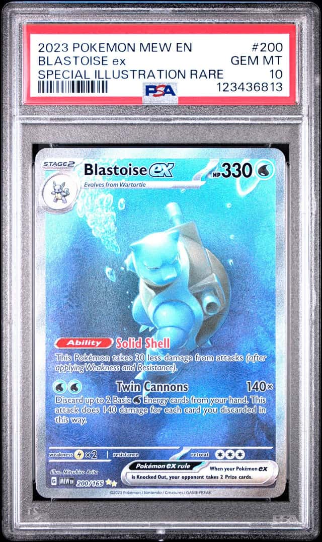 Pokemon Blastoise EX 151 200/165 Special Illustration Rare PSA 10 Gem Mint