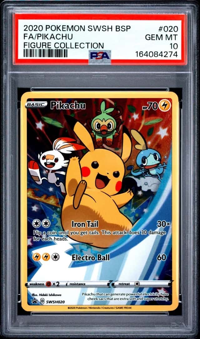 Pokemon Pikachu Swsh Black Star Promo 020 Figure Coll. PSA 10 Gem Mint
