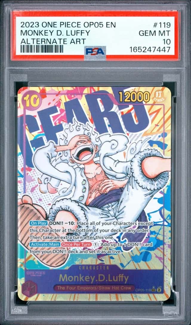 2023 ONE PIECE OP05-AWAKENING OF THE NEW ERA ALT ART #119 MONKEY D. LUFFY PSA 10