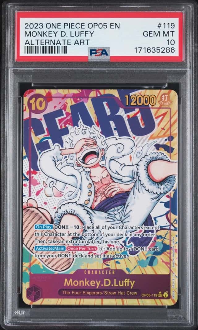 2023 ONE PIECE OP05-AWAKENING OF THE NEW ERA ALT ART MONKEY D. LUFFY PSA 10