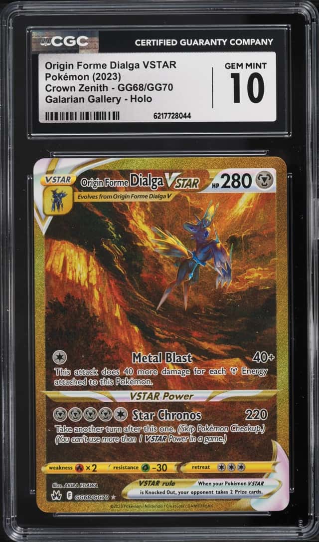2023 Pokemon Sword & Shield Crown Zenith Gold Rare Origin Forme Dialga VSTAR #GG68 CGC 10 GEM