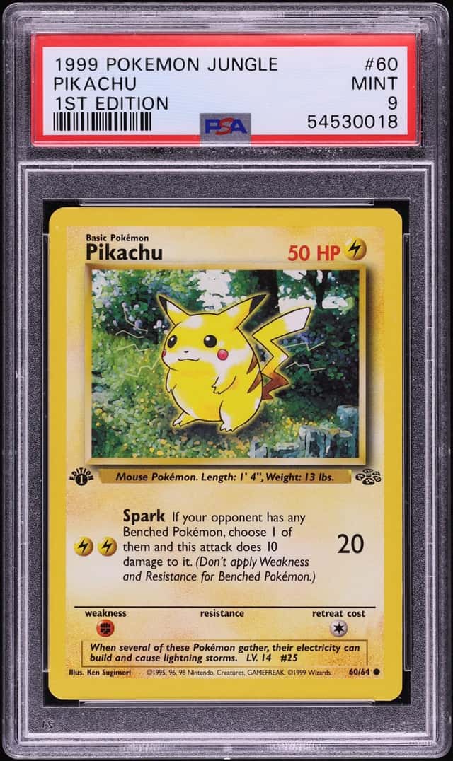 1999 Pokemon Jungle 1st Edition Pikachu #60 PSA 9 MINT