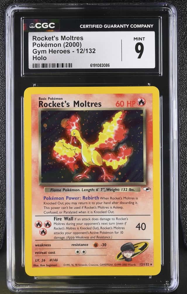 2000 Pokemon Gym Heroes Holo Rocket's Moltres #12 CGC 9 MINT