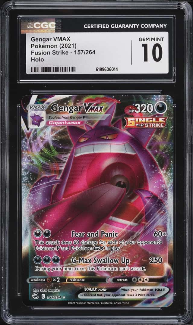 2021 Pokemon Sword & Shield Fusion Strike Full Art Gengar VMAX #157 CGC 10 GEM MINT