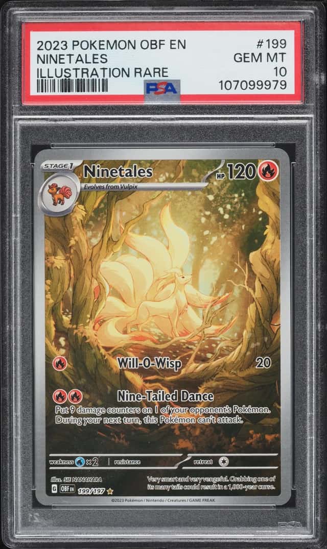 2023 Pokemon Scarlet & Violet Obsidian Flames IR Ninetales #199 PSA 10 GEM MINT