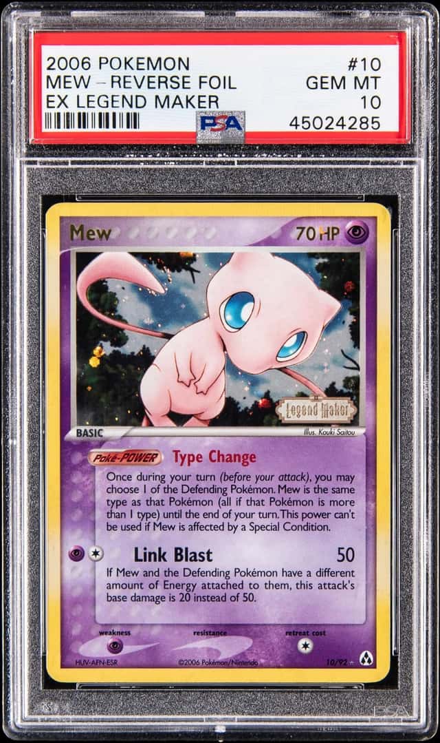 2006 Pokemon EX Legend Maker Reverse Holo #10 Mew - PSA GEM MT 10