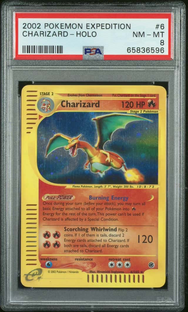 2002 Pokemon TCG Expedition Charizard Holo Rare 6/165 PSA 8 English