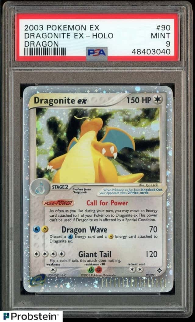 2003 POKEMON EX DRAGON #90 DRAGONITE EX HOLO PSA 9 MINT