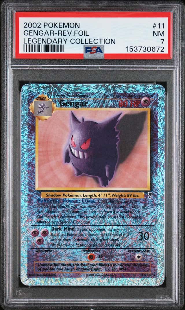 2002 Pokemon Legendary Collection #11/110 Gengar Reverse Holo Foil PSA 7 NM