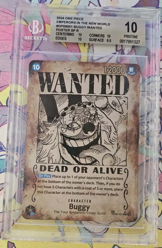 Buggy OP09-051 BGS 10 English Wanted Poster Emperors in the New World One Piece