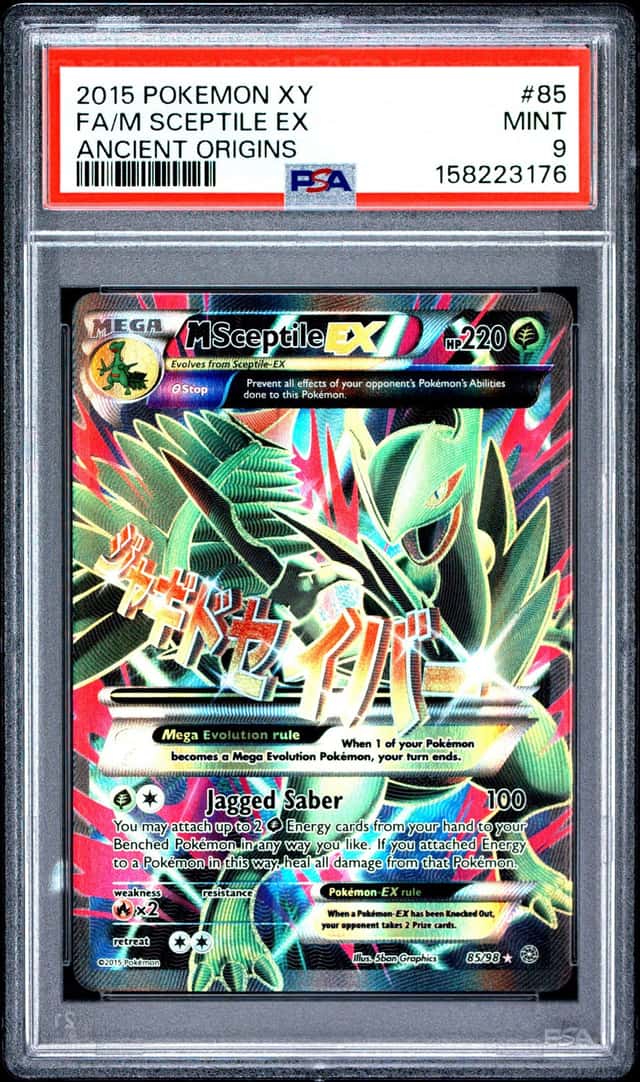 MEGA SCEPTILE EX 2015 POKEMON XY ANCIENT ORIGINS 85/98 ULTRA RARE PSA 9 Q3963-6