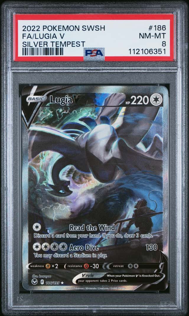 2022 Pokémon Sword & Sheild Silver Tempest #186 Alt Art/Lugia V PSA 8