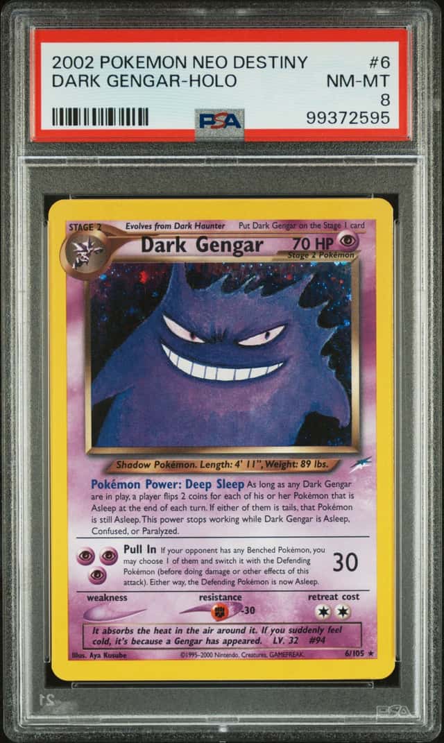 2002 POKEMON NEO DESTINY #6 DARK GENGAR-HOLO PSA 8
