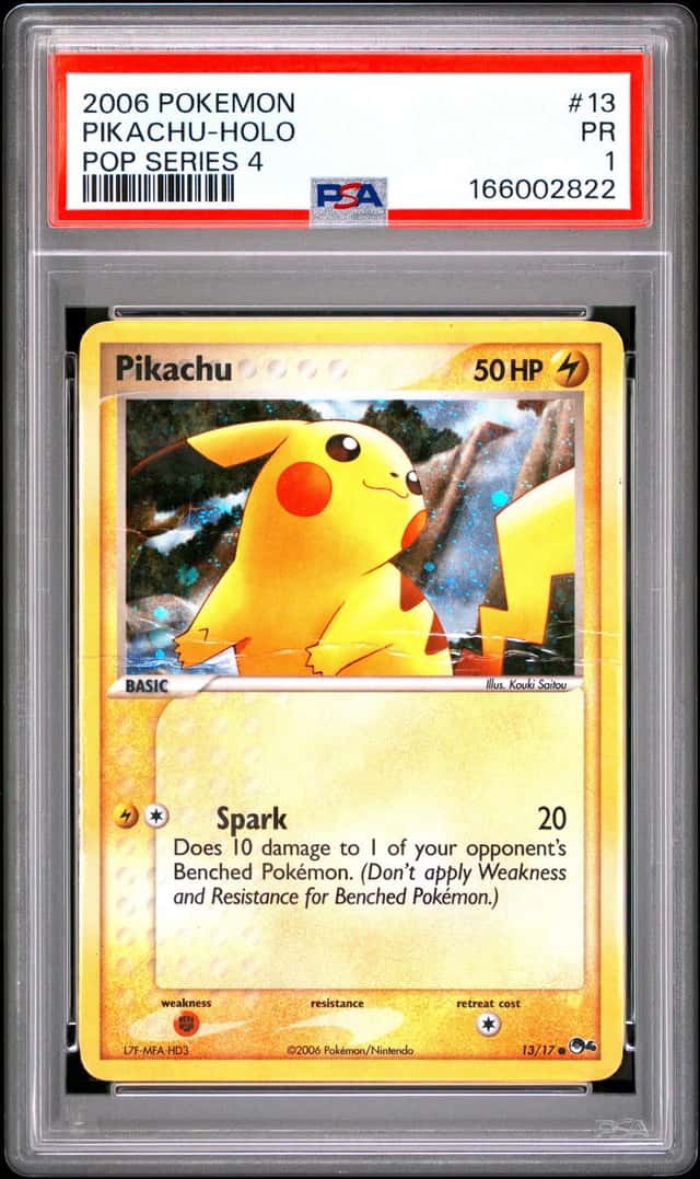 2006 POKEMON POP SERIES 4 #13 PIKACHU-HOLO PSA 1