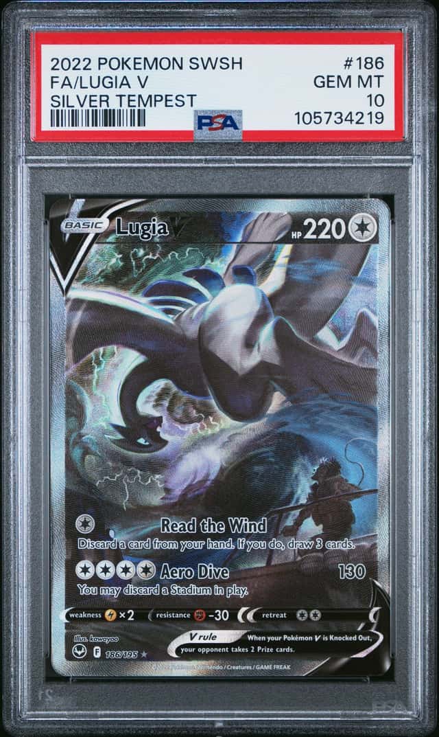 Lugia V PSA 10 2022 Pokemon Sword & Shield Silver Tempest #186/195 4219