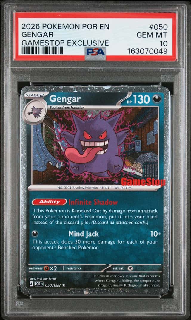 GENGAR 2026 POKEMON PERFECT ORDER GAMESTOP EXCL 050/088 RARE HOLO PSA 10 Q7371