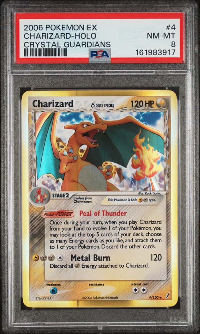 CHARIZARD 2006 POKEMON EX CRYSTAL GUARDIANS 4/100 RARE HOLO PSA 8 Q7872