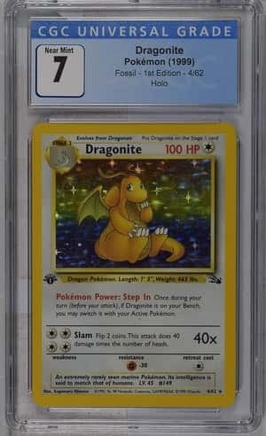 Dragonite Fossil 1st Edition Holo Rare #4/62 CGC 7 English Pokémon TCG