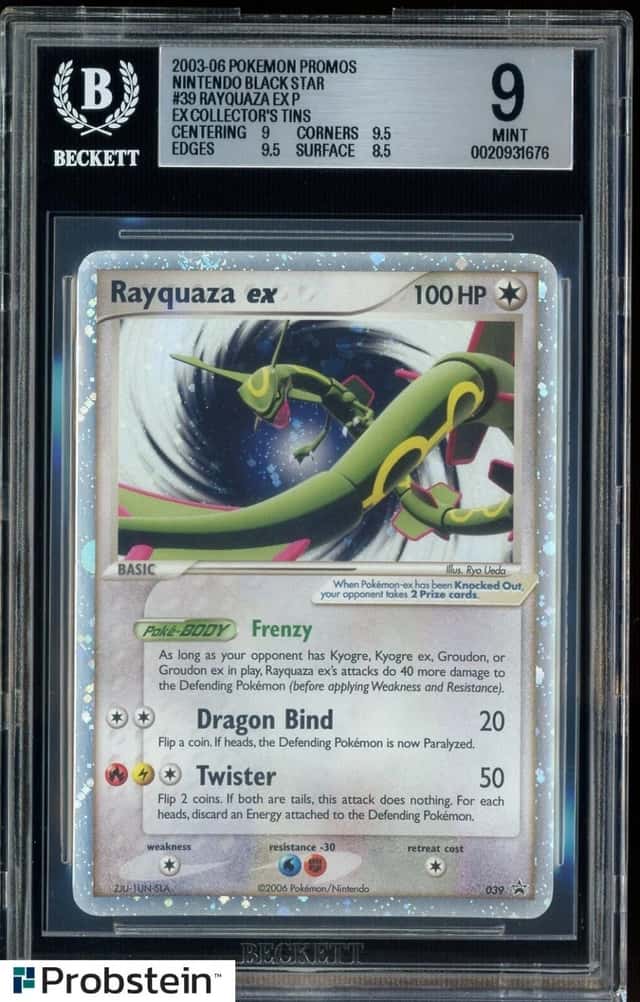 2003-06 Pokemon Promos Nintendo Black Star #39 Rayquaza Ex Collector's Tin BGS 9