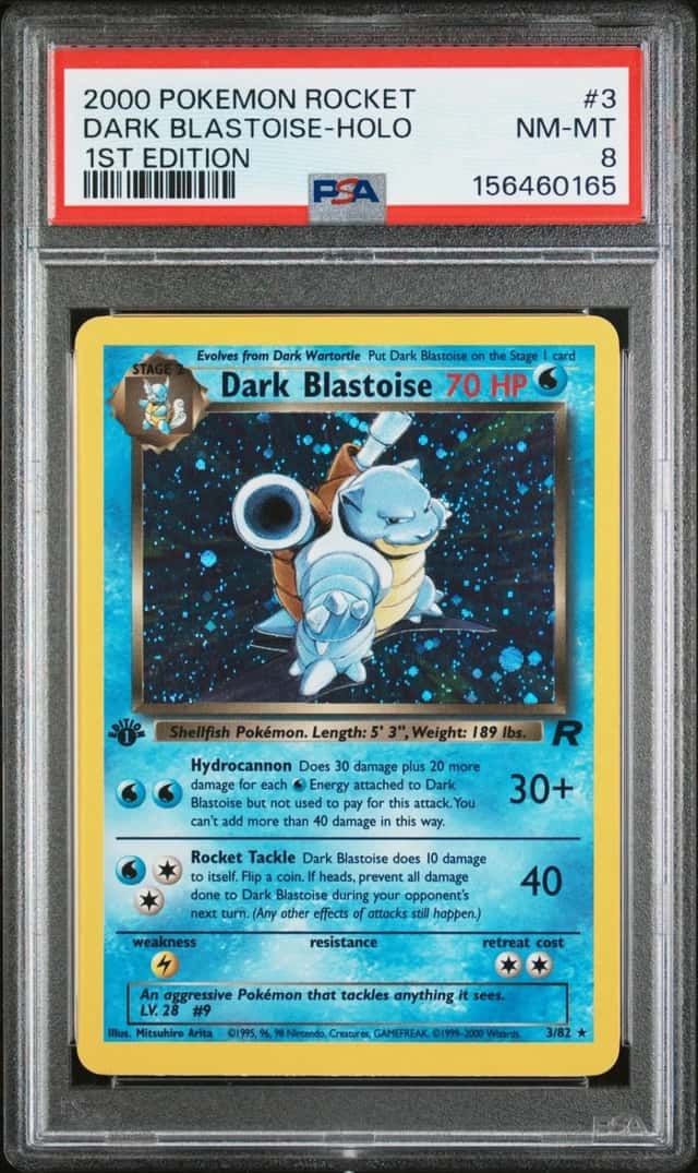 2000 POKEMON ROCKET 1ST EDITION #3 DARK BLASTOISE-HOLO PSA 8
