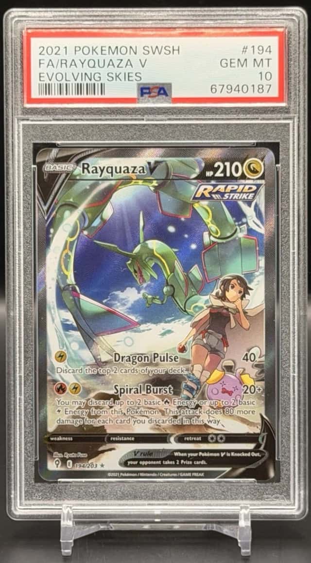 PSA 10 Rayquaza V Alternate Full Art | Evolving Skies #194/203 2021 Pokemon SWSH