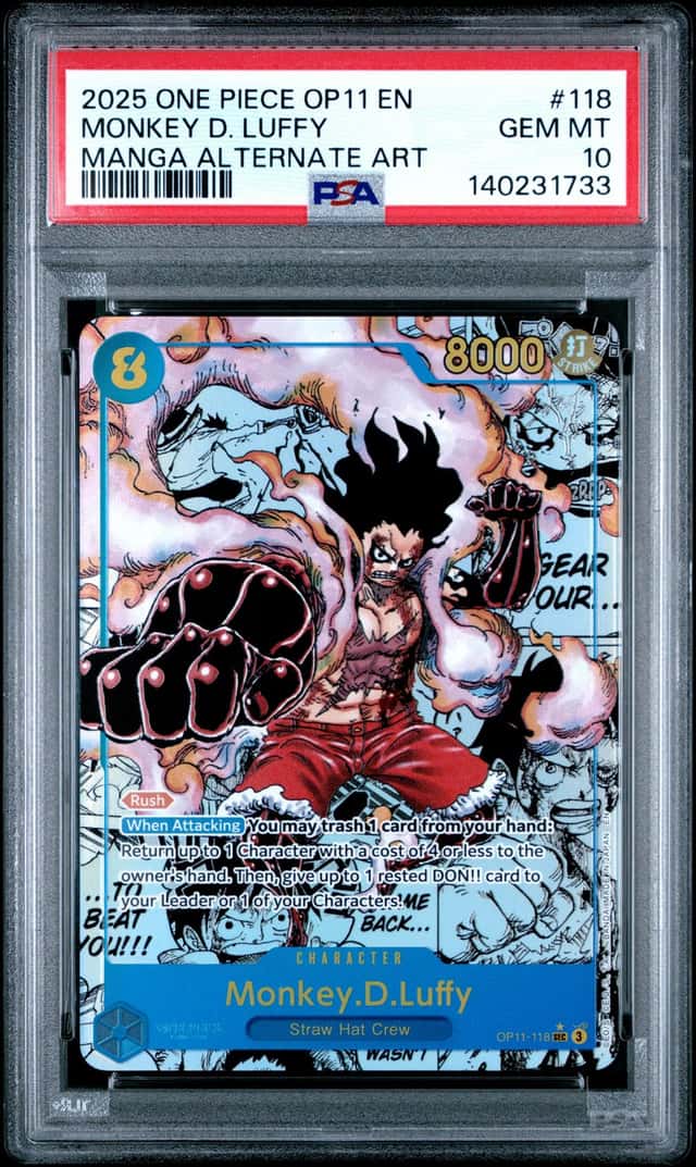 One Piece Monkey D. Luffy Op11 118 Manga Alternate Art PSA 10 Gem Mint