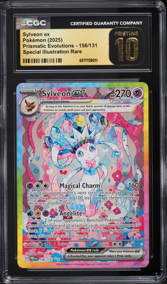 2025 Pokemon Scarlet & Violet Prismatic Evolutions SIR Sylveon EX #156 CGC 10 PRISTINE