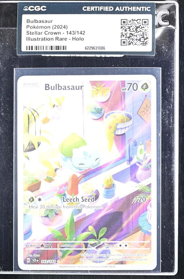 2024 Pokemon Scarlet & Violet Stellar Crown IR Bulbasaur #143 CGC AUTH