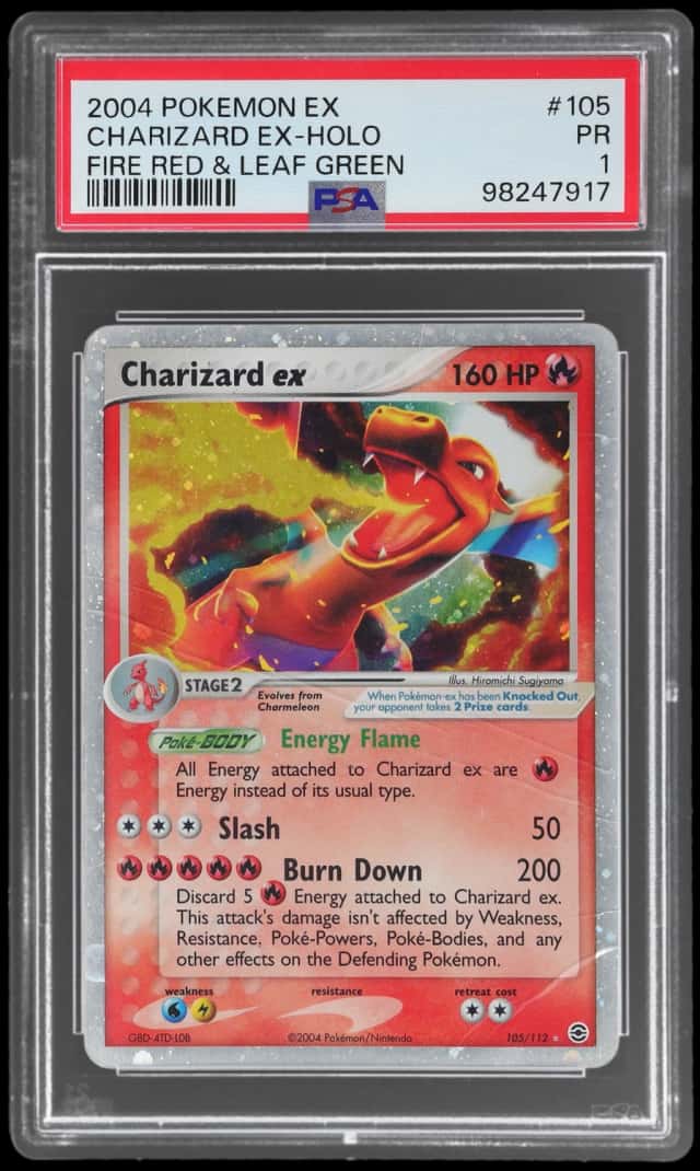 2004 Pokemon Ex Fire Red and Leaf Green Holo Charizard Ex #105