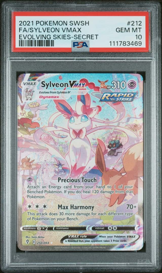 2021 Pokemon Sword and Shield Evolving Skies Secret Rare Sylveon Vmax #212